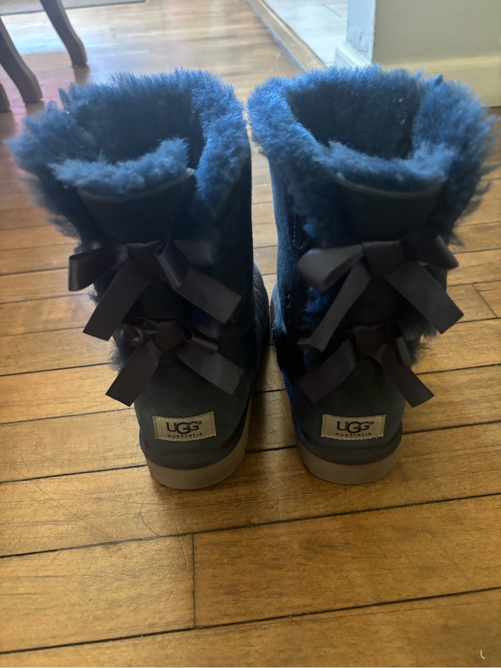 UGG Australia Navy Blue Bailey Bow II Boots - Picture 4 of 7